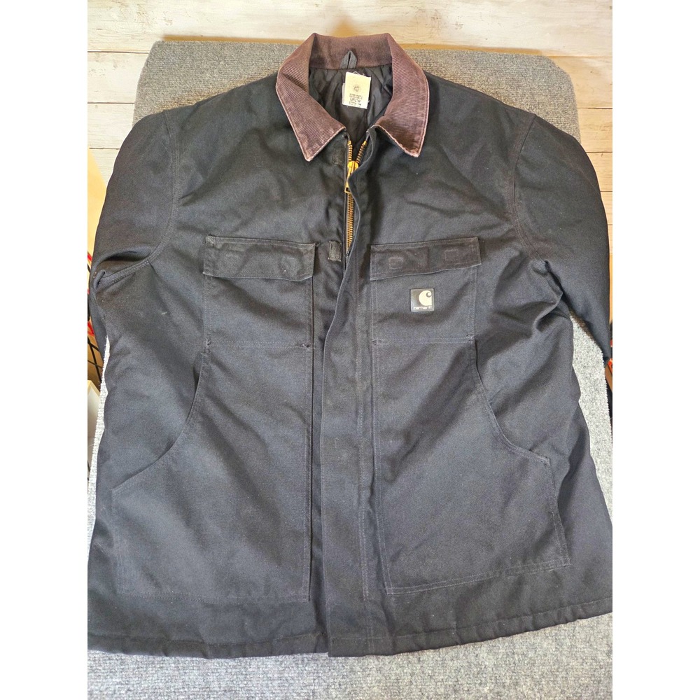 Vintage Carhartt C03 BLK Arctic Traditional Coat XL Black Quilted Work Jacket